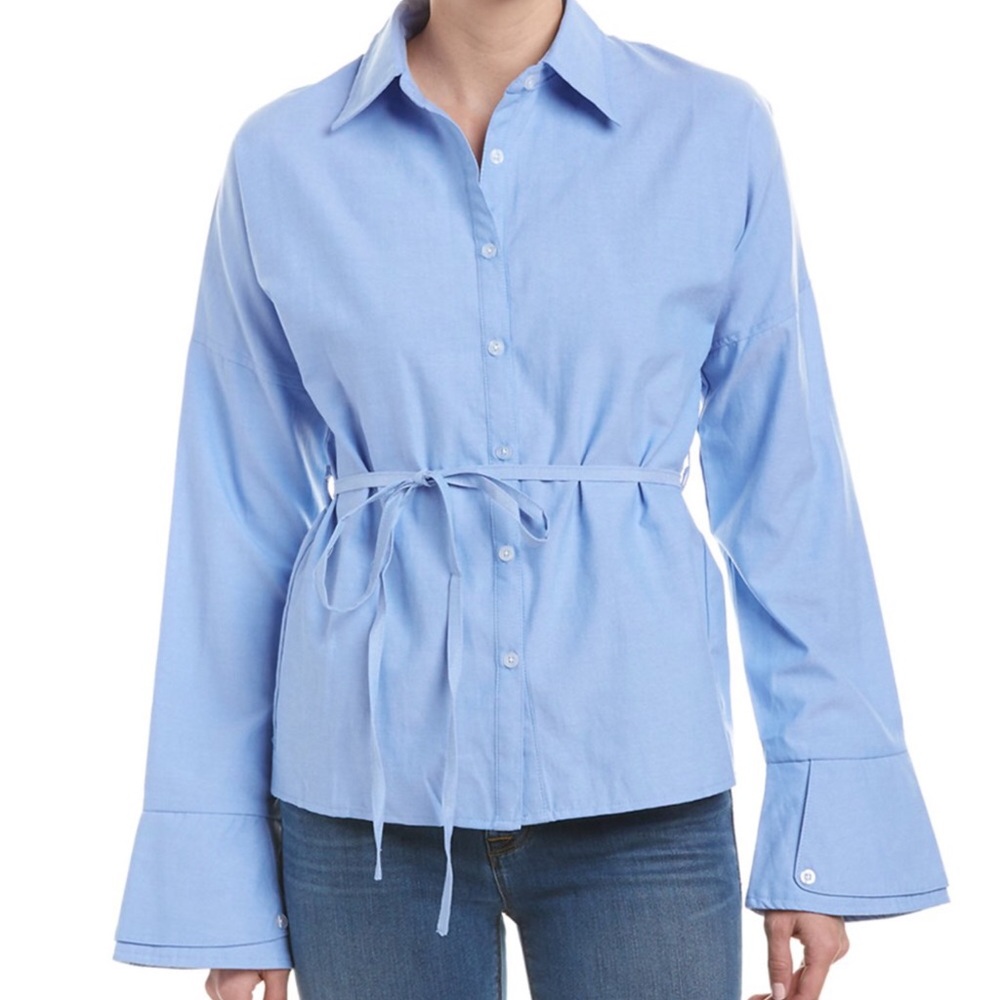 New Six Crisp Days Button Up Chambray Top